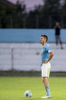170718 Malmö FFs Markus Rosenberg deppar efter 3-1 malet under en fotbollsmatch mellan Vardar och Malmö FF i kvalet till Champions League den 18 juli 2017 i Strumica. Copyright: PETTERxARVIDSON BB170718PA164