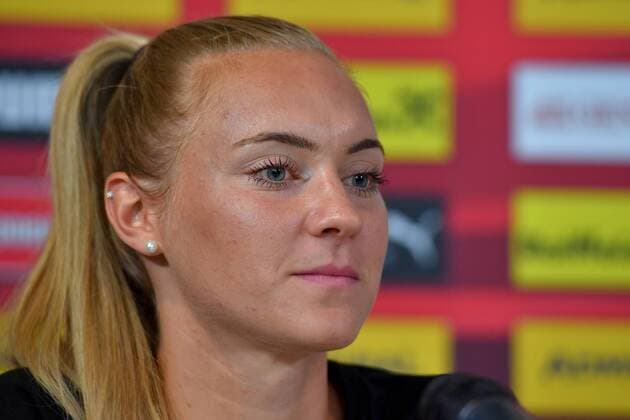 SOCCER - UEFA EURO EM Europameisterschaft Fussball 2017, ENG vs SCO WAGENINGEN,NETHERLANDS,19.JUL.17 - WOMEN SOCCER - UEFA Women s European Championship EM Europameisterschaft 2017, OEFB, Oesterreichischer Fussball-Bund, press conference PK Pressekonferenz team AUT. Image shows SarahÊPuntigam (AUT). GEPAxpictures xFlorianxErtl