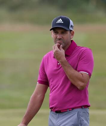 July 19th 2017, Royal Birkdale Golf Club, Southport, England; The 146th Open Golf Championship, Final Practice Day; Sergio Garcia (ESP) studies his putt on the green of the par three fourth hole xDavidxBlunsdenx  ActionPlus11903710