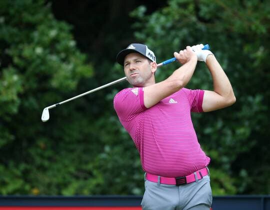 July 19th 2017, Royal Birkdale Golf Club, Southport, England; The 146th Open Golf Championship, Final Practice Day; Sergio Garcia (ESP) playing from the tee of the fifth hole xDavidxBlunsdenx  ActionPlus11903712