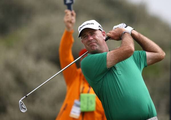 July 19th 2017, Royal Birkdale Golf Club, Southport, England; The 146th Open Golf Championship, Final Practice Day; 2009 Open Champion Stewart Cink (USA) follows his tee shot on the par four second hole xDavidxBlunsdenx  ActionPlus11903717