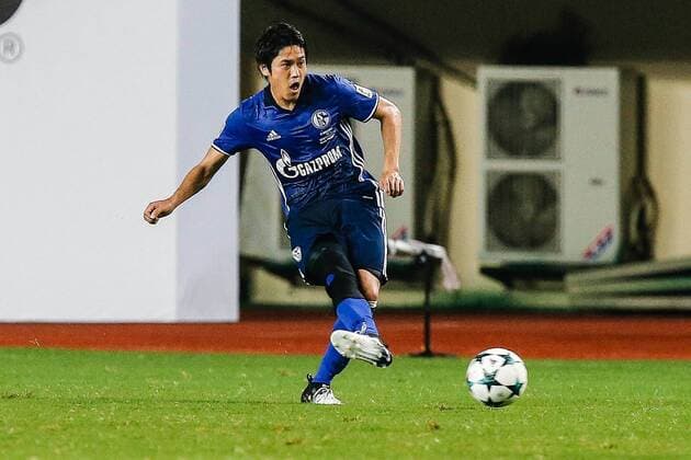 ZHUHAI, CHINA - JULY 19: Atsuto Uchida 22 of FC Schalke 04 in action during the 2017 International soccer match between Schalke 04 and Besiktas at Zhuhai Sports Centre Stadium on July 19, 2017 in Zhuhai, Guangdong Province of China.  Copyright: xVCGx CFP111120433356 
