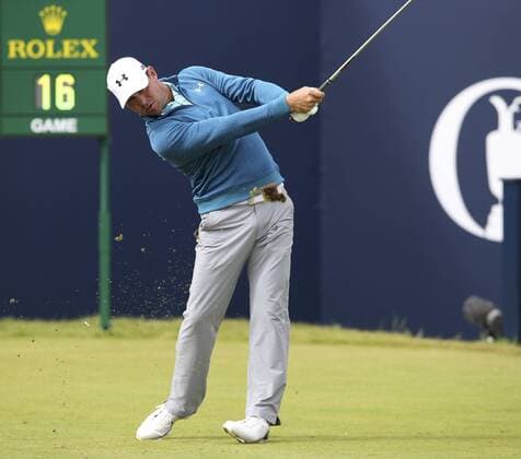 20th July 2017, Royal Birkdale Golf Club, Southport, England; The 146th Open Golf Championship ; First round ; Gary Woodland (USA) strikes his shot from the tee of the opening hole during the first round of the Open Championship xDavidxBlunsdenx  ActionPlus11903885