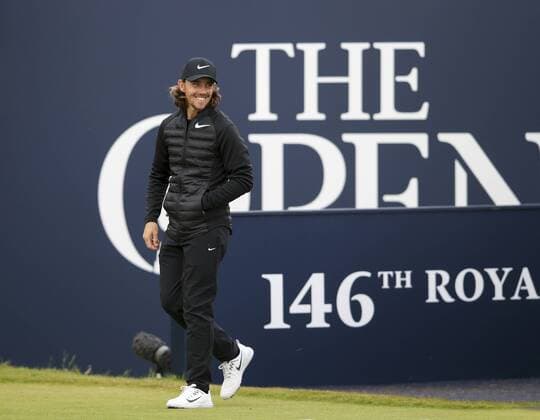 20th July 2017, Royal Birkdale Golf Club, Southport, England; The 146th Open Golf Championship ; First round ; Local favourite Tommy Fleetwood (ENG) smiles as the fans applaud him on to the first tee xDavidxBlunsdenx  ActionPlus11903907