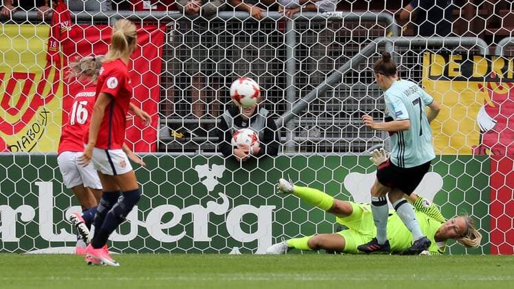 Torschützin Elke Van Gorp (Belgien, 7) erzielt das Tor zum 0:1 für Belgien, Treffer, Fussball, UEFA Women s EURO 2017, Norwegen - Belgien, xozx