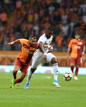 Yasin Oztekin of Galatasaray (L) and Ken Sema of Ostersund during the UEFA Europaleague Qualifier 3rd round, 2nd leg match between Galatasaray and Ostersund at Turk Telekom Arena in Istanbul , Turkey on July 20, 2017. 