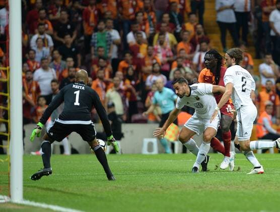 Bafetimbi Gomis of Galatasaray during the UEFA Europaleague Qualifier 3rd round, 2nd leg match between Galatasaray and Ostersund at Turk Telekom Arena in Istanbul , Turkey on July 20, 2017. 