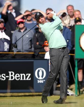 20th July 2017, Royal Birkdale Golf Club, Southport, England; The 146th Open Golf Championship, First round; Matt Kuchar (USA) follows the flight of his tee shot on the par five 15th hole xDavidxBlunsdenx  ActionPlus11904102