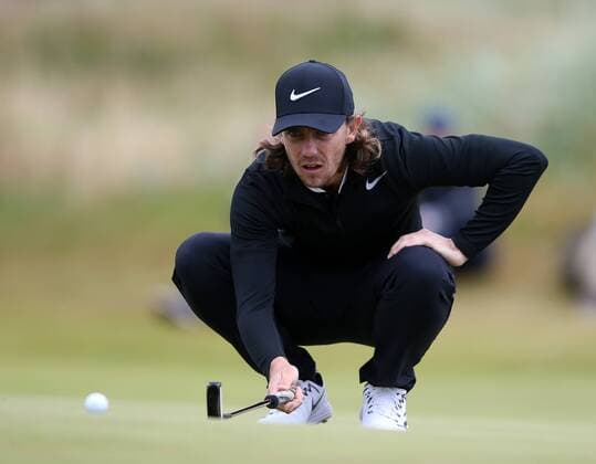 20th July 2017, Royal Birkdale Golf Club, Southport, England; The 146th Open Golf Championship, First round; Tommy Fleetwood (ENG) lines up his birdie putt on the 15th green xDavidxBlunsdenx  ActionPlus11904162