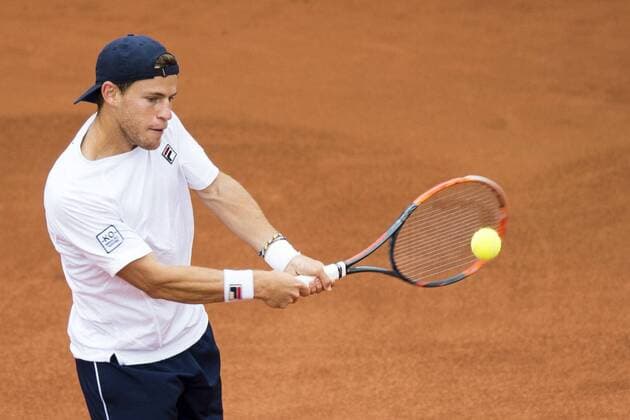170721 Diego Schwartzman, Argentina, i en tennismatch under dag 6 av Swedish Open den 21 juli 2017 i Bastad.  Copyright: MATHILDAxAHLBERG BB170721MA023