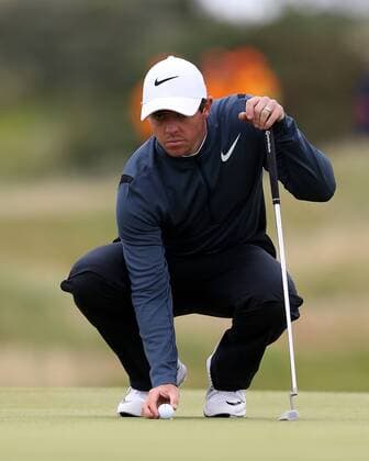 21st July 2017, Royal Birkdale Golf Club, Southport, England; The 146th Open Golf Championship, second round; Rory McIlroy (NIR) lines up his birdie putt on the 9th green xDavidxBlunsdenx  ActionPlus11904446