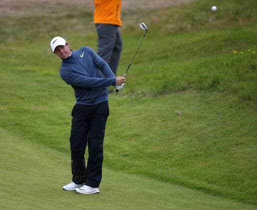 21st July 2017, Royal Birkdale Golf Club, Southport, England; The 146th Open Golf Championship, second round; Rory McIlroy (NIR) pitches from the fairway short of the 10th green xDavidxBlunsdenx  ActionPlus11904449