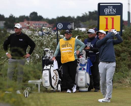 21st July 2017, Royal Birkdale Golf Club, Southport, England; The 146th Open Golf Championship, second round; Francesco Molinari (ITA) plays his tee shot from the tee of the 11th hole xDavidxBlunsdenx  ActionPlus11904471