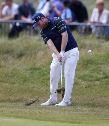 22nd July 2017, Royal Birkdale Golf Club, Southport, England; The 146th Open Golf Championship, third round ; Branden Grace (RSA) hits his approach shot to the 18th green needing a par for the record low score of 62 in an Open Championship xDavidxBlunsdenx  ActionPlus11904854