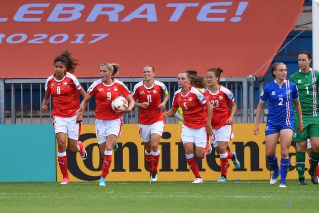 Jubel, Freuen, celebrate, happy, cheer , Goal Celebration Schweiz 1:1, Fussball, UEFA Women s EURO 2017, Island - Schweiz, xmkx