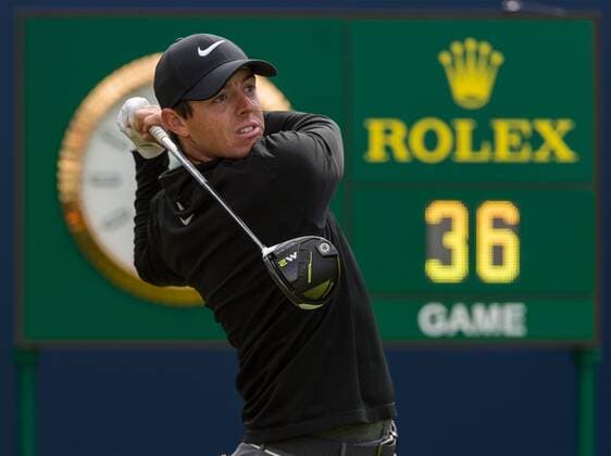 22nd July 2017, Royal Birkdale Golf Club, Southport, England; The 146th Open Golf Championship, third round ; Rory McIlroy (NIR) watches the flight of his tee shot on the first hole xDavidxBlunsdenx  ActionPlus11905226