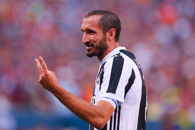 EAST RUTHERFORD, NJ - JULY 22: Juventus defender Giorgio Chiellini (3) during the second half of the International Champions Cup soccer game between Barcelona and Juventus on July 22, 2017, at Met Life Stadium in East Rutherford, NJ. (Photo by Rich Graessle Icon Sportswire) SOCCER: JUL 22 International Champions Cup - Barcelona v Juventus Icon07022170075 EDITORIAL USE ONLY