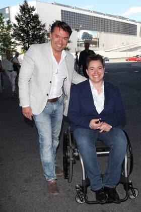 Birgit Kober mit Martin Mueller, Bayerischer Sportpreis 2017 in der BMW Welt in Muenchen am 22.07.2017