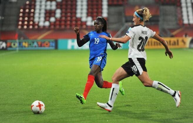 Womens Europeans Austria vs France Utrecht The Netherlands 22nd July 2017 Womens Europeans Austria vs France Griedge M Bock Bathy - France 