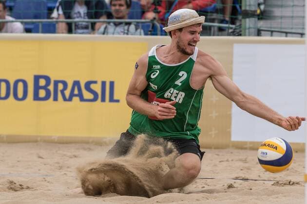 FIVB World Tour - Olsztyn 4-Star Open am 22.07.2017 Lars Flueggen (GER); FIVB World Tour - Olsztyn 4-Star Open am 22.07.2017, Olsztyn (Polen). xPWx