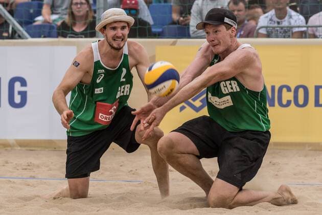 FIVB World Tour - Olsztyn 4-Star Open am 22.07.2017 Markus Boeckermann, Lars Flueggen (GER); FIVB World Tour - Olsztyn 4-Star Open am 22.07.2017, Olsztyn (Polen). xPWx
