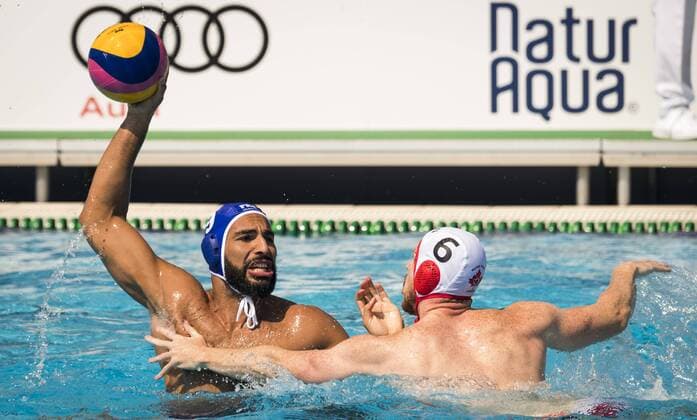 Preliminary Round WaterPolo Men s Canada CAN (White Cup) Vs France FRA (Blue Cup) 9 Mehdi Marzouki FRA France Day 10 23 07 2017 XVII FINA World Championships Aquatics City Park - Varosliget Lake Budapest Hungary Photo Pasquale Mesiano Deepbluemedia Insidefoto pasqualexmesiano