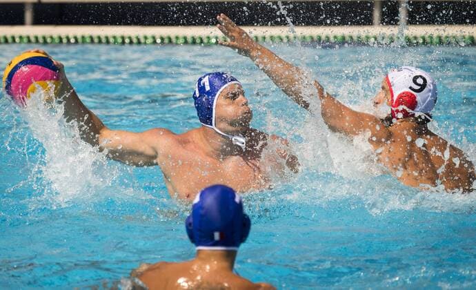 Preliminary Round WaterPolo Men s Canada CAN (White Cup) Vs France FRA (Blue Cup) 11 Logan Piot FRA France 9 Dusan Radojcic CAN Canada Day 10 23 07 2017 XVII FINA World Championships Aquatics City Park - Varosliget Lake Budapest Hungary Photo Pasquale Mesiano Deepbluemedia Insidefoto pasqualexmesiano