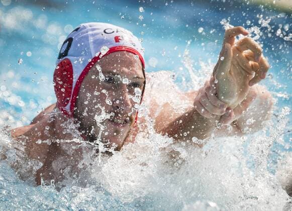 Preliminary Round WaterPolo Men s Canada CAN (White Cup) Vs France FRA (Blue Cup) 6 Scott Robinson CAN Canada 2 remi Saudadier FRA France Day 10 23 07 2017 XVII FINA World Championships Aquatics City Park - Varosliget Lake Budapest Hungary Photo Pasquale Mesiano Deepbluemedia Insidefoto pasqualexmesiano