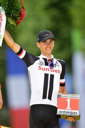 PARIS, FRANCE - JULY 23 : BARGUIL Warren of Team Sunweb pictured during the podium ceremony after stage 21 of the 104th edition of the 2017 Tour de France cycling race, a stage of 103 kms between Montgeron and Paris Champs-Elysees on July 23, 2017 in Paris, France, 23 07 17 CYCLISME : Tour de France 2017 - Etape 21 - Montgeron to paris champs elysees - 23 07 2017 PHOTONEWS PANORAMIC 