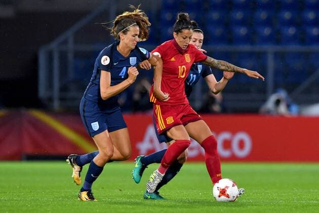 SOCCER - UEFA EURO EM Europameisterschaft Fussball 2017, ENG vs ESP BREDA,NETHERLANDS,23.JUL.17 - WOMEN SOCCER - UEFA Women s European Championship EM Europameisterschaft 2017, Group D, England vs Spain. Image shows Jill Scott (ENG) and Jennifer Hermoso (ESP). GEPAxpictures xFlorianxErtl