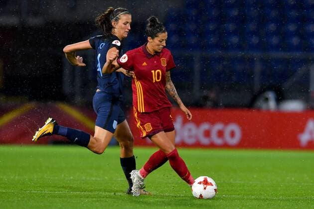 SOCCER - UEFA EURO EM Europameisterschaft Fussball 2017, ENG vs ESP BREDA,NETHERLANDS,23.JUL.17 - WOMEN SOCCER - UEFA Women s European Championship EM Europameisterschaft 2017, Group D, England vs Spain. Image shows Jill Scott (ENG) and Jennifer Hermoso (ESP). GEPAxpictures xFlorianxErtl