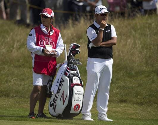 23rd July 2017, Royal Birkdale Golf Club, Southport, England; The 146th Open Golf Championship, fourth round ; Hideki Matsuyama (JPN) considers his approach shot on the second hole xDavidxBlunsdenx  ActionPlus11905895