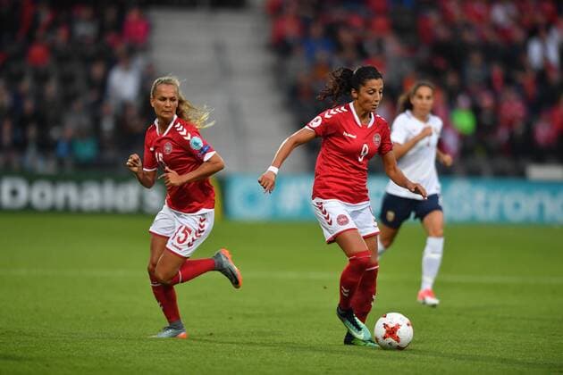 Fußball, Frauen EM, Norwegen - Dänemark Nadia Nadim (Daenemark, Denmark) (9) im Vorwärtslauf, Fussball, UEFA Women s EURO 2017, Norwegen - Dänemark, xmkx
