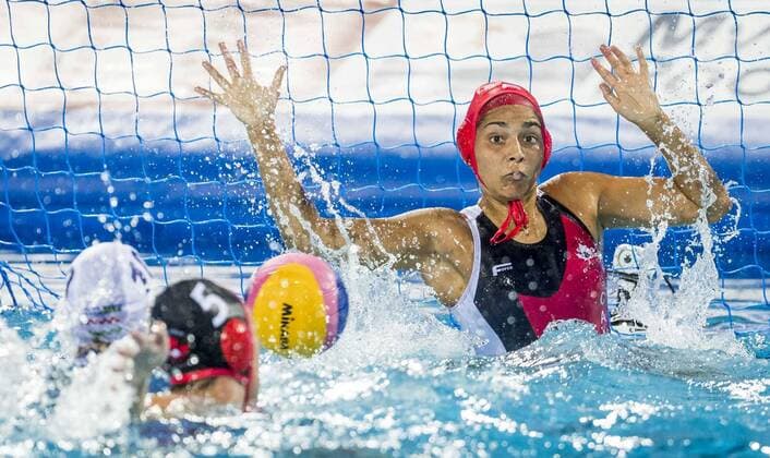 Quarterfinal WaterPolo Women s Hungary HUN (White Cup) Vs Canada CAN (Blue Cup) 1 Jessica Gaudreault CAN Canada Day 11 24 07 2017 XVII FINA World Championships Aquatics City Park - Varosliget Lake Budapest Hungary Photo Pasquale Mesiano Deepbluemedia Insidefoto pasqualexmesiano