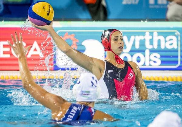 Quarterfinal WaterPolo Women s Hungary HUN (White Cup) Vs Canada CAN (Blue Cup) 7 Joelle Bekhazi CAN Canada Day 11 24 07 2017 XVII FINA World Championships Aquatics City Park - Varosliget Lake Budapest Hungary Photo Pasquale Mesiano Deepbluemedia Insidefoto pasqualexmesiano
