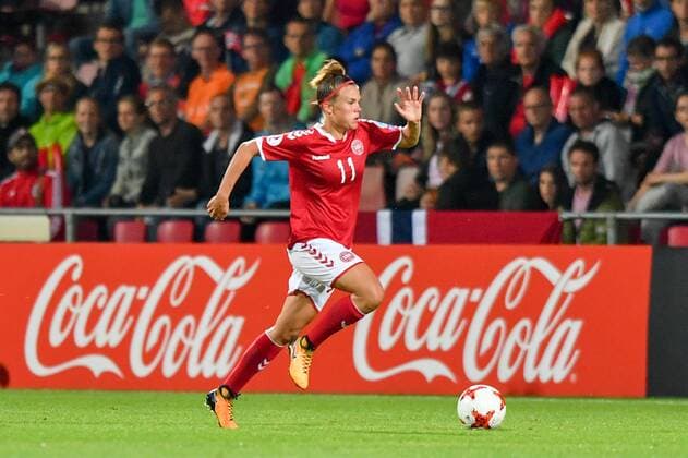 Fußball, Frauen EM, Norwegen - Dänemark Katrine Veje (Daenemark, Denmark) (11) im Vorwärtslauf, Fussball, UEFA Women s EURO 2017, Norwegen - Dänemark, xmkx