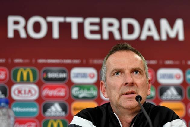 SOCCER - UEFA EURO EM Europameisterschaft Fussball 2017, ISL vs AUT ROTTERDAM,NETHERLANDS,25.JUL.17 - WOMEN SOCCER - UEFA Women s European Championship EM Europameisterschaft 2017, Group C, Iceland vs Austria, preview, press conference PK Pressekonferenz Austria. Image shows head coach Dominik Thalhammer (AUT). GEPAxpictures xFlorianxErtl