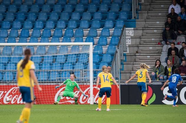 (L-R) goalkeeper Hedvig Lindahl of Sweden women, Hanna Folkesson of Sweden women, Linda Sembrant of Sweden women, Daniela Sabatino of Italy Women during the UEFA WEURO 2017 Group B group stage match between Sweden and Italy at the Vijverberg stadium on July 25, 2017 in Doetinchem, The Netherlands Women: Sweden v Italy UEFA WEURO 2017 2017 2018 xVIxVIxImagesx xGerritxvanxKeulenxIVx 8309991