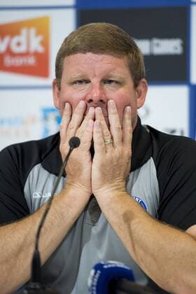Bilder des Tages - SPORT Gent s head coach Hein Vanhaezebrouck pictured during a press conference PK Pressekonferenz of Belgian first division soccer team KAA Gent ahead of the first leg of the third qualifying round for the UEFA Europa League competition, Wednesday 26 July 2017 in Gent. KAA Gent plays against Austrian team Altach on Thursday. JASPERxJACOBS  x05139054x