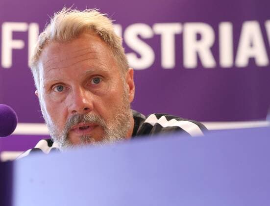 SOCCER - UEFA EL quali, A.Wien vs Limassol, preview VIENNA,AUSTRIA,26.JUL.17 - SOCCER - UEFA Europa League qualification, FK Austria Wien vs AEL Limassol, preview, press conference PK Pressekonferenz A.Wien. Image shows head coach Thorsten Fink (A.Wien). GEPAxpictures xChristianxOrt