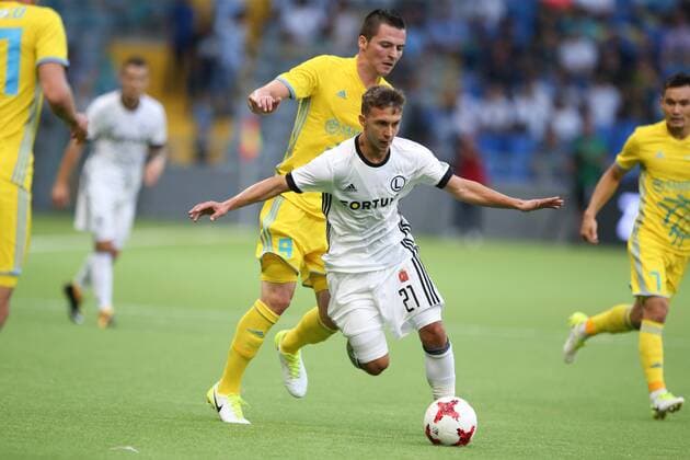 ASTANA 26.07.2017 PIERWSZY MECZ III RUNDA KWALIFIKACJE LIGA MISTRZOW SEZON 2017 18: FK ASTANA - LEGIA WARSZAWA --- UEFA CHAMPIONS LEAGUE FIRST LEG THIRD QUALIFYING ROUND MATCH: FC ASTANA - LEGIA WARSAW DJORDJE DESPATOVIC DOMINIK NAGY FOT. PIOTR KUCZA FOTOPYK NEWSPIX.PL --- Newspix.pl  170726PYK0027