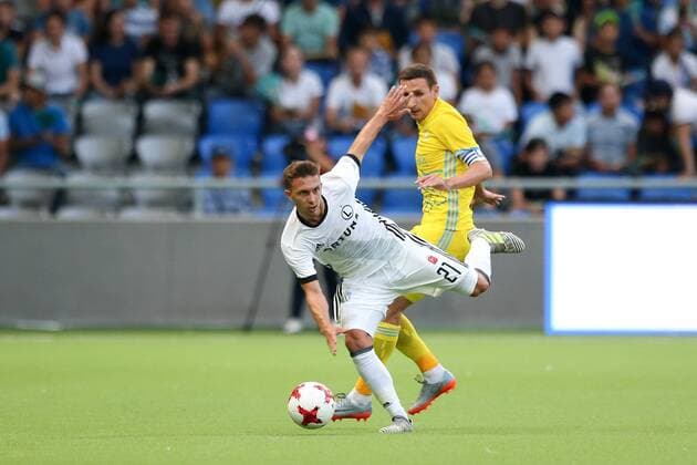 ASTANA 26.07.2017 PIERWSZY MECZ III RUNDA KWALIFIKACJE LIGA MISTRZOW SEZON 2017 18: FK ASTANA - LEGIA WARSZAWA --- UEFA CHAMPIONS LEAGUE FIRST LEG THIRD QUALIFYING ROUND MATCH: FC ASTANA - LEGIA WARSAW DOMINIK NAGY DMITRIJ SZOMKO FOT. PIOTR KUCZA FOTOPYK NEWSPIX.PL --- Newspix.pl  170726PYK0036