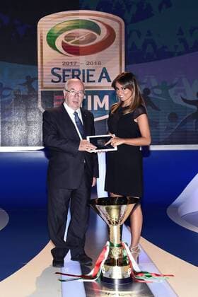 Db Milano 26 07 2017 - presentazione calendari serie A 2017-2018 foto Daniele Buffa Image nella foto: Carlo Tavecchio-Giorgia Cenni 