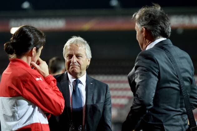 SOCCER - UEFA EURO EM Europameisterschaft Fussball 2017, ISL vs AUT ROTTERDAM,NETHERLANDS,26.JUL.17 - WOMEN SOCCER - UEFA Women s European Championship EM Europameisterschaft 2017, Group C, Iceland vs Austria. Image shows president Leo Windtner and sporting director Willi Ruttensteiner (OEFB). GEPAxpictures xFlorianxErtl