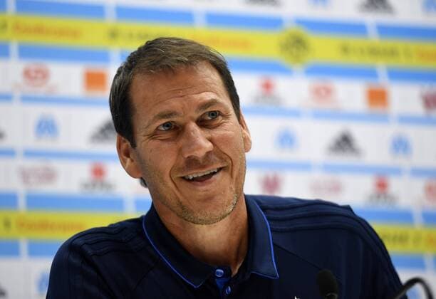 MARSEILLE, FRANCE - JUNE 26 : Rudi Garcia head coach of OM pictured during the press conference PK Pressekonferenz the day before Europa league third qualifying round , 1st leg match between Olympique de Marseille and KV Oostende on June 26, 2017 in stade Velodrome, Marseille, France, 26 07 2017 FOOTBALL : Conference De Presse Olympique De Marseille - 26 07 2017 PhotoNews Panoramic 