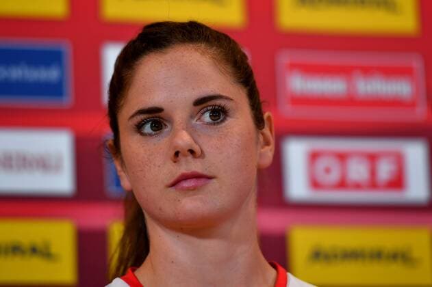 SOCCER - UEFA EURO EM Europameisterschaft Fussball 2017, ISL vs AUT WAGENINGEN,NETHERLANDS,27.JUL.17 - WOMEN SOCCER - UEFA Women s European Championship EM Europameisterschaft 2017, quarterfinal, preview, press conference PK Pressekonferenz team AUT. Image shows Sarah Zadrazil (AUT). GEPAxpictures xFlorianxErtl