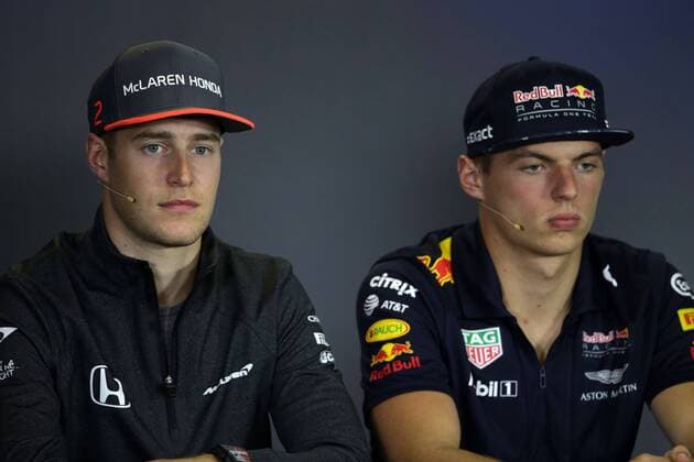 Hungarian Grand Prix, Hungaroring 27 - 30 July 2017 27.07.2017 - press conference PK Pressekonferenz Stoffel Vandoorne (BEL) McLaren MCL32 and Max Verstappen (NED) Red Bull Racing RB13 