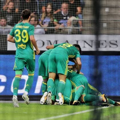 SOCCER - EL quali, Sturm vs Fenerbahce GRAZ,AUSTRIA,27.JUL.17 - SOCCER - UEFA Europa League qualification, SK Sturm Graz vs Fenerbahce Istanbul. Image shows the rejoicing of Fenerbahce. GEPAxpictures xM.xOberlaender
