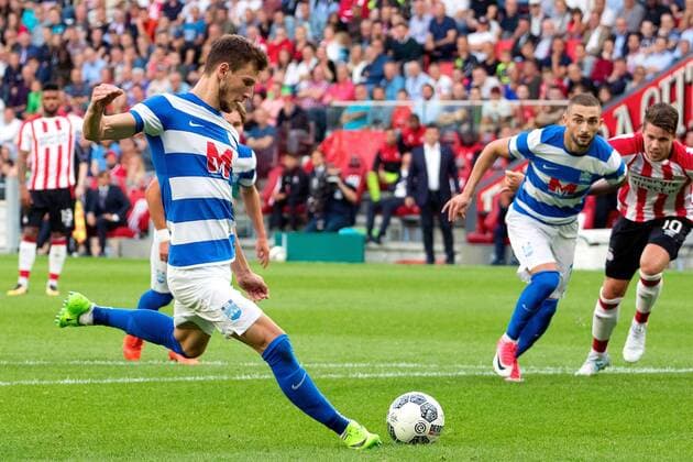 EINDHOVEN - PSV - Osijek , Voetbal , Seizoen 2017 2018 , PSV - Osijek , Europa League 2017-2018 , derde kwalificatie ronde Europa League , Philips Stadion , 27-07-2017 . Osijek speler Borna Barisic scoord de 0-1 . PSV - Osijek  x1656664x