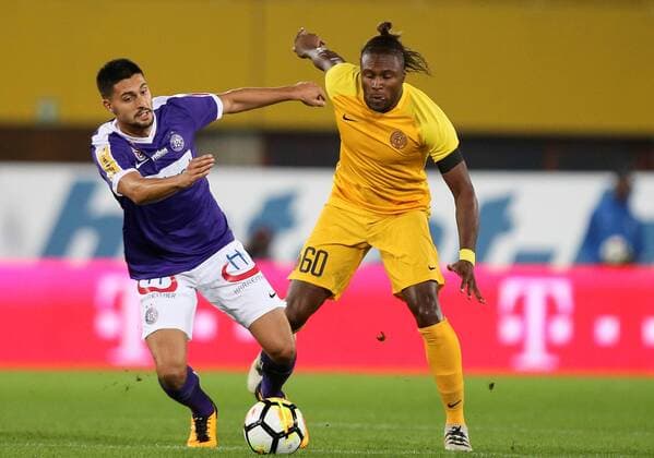 SOCCER - UEFA EL quali, A.Wien vs Limassol VIENNA,AUSTRIA,27.JUL.17 - SOCCER - UEFA Europa League qualification, FK Austria Wien vs AEL Limassol. Image shows Tarkan Serbest (A.Wien) and Marco (Limassol). GEPAxpictures xPatrickxLeuk